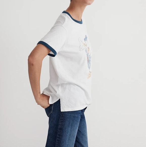 Madewell Disney Donald Duck Graphic Tee in Bright white size Large NN305 - Picture 3 of 13